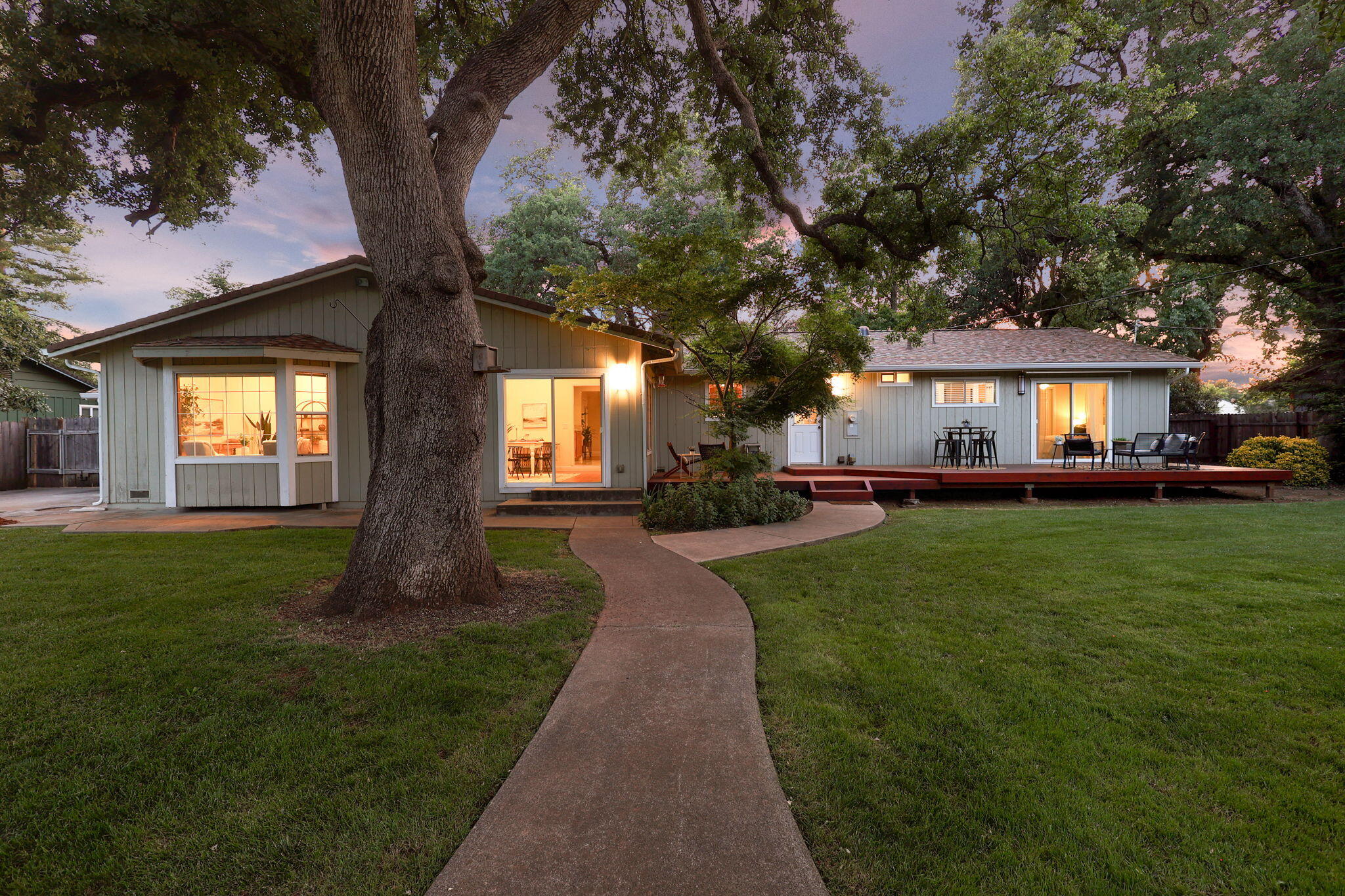 7057 Riata Drive Redding, CA 96002 - Photo 76 of 98 Backyard at Twilight