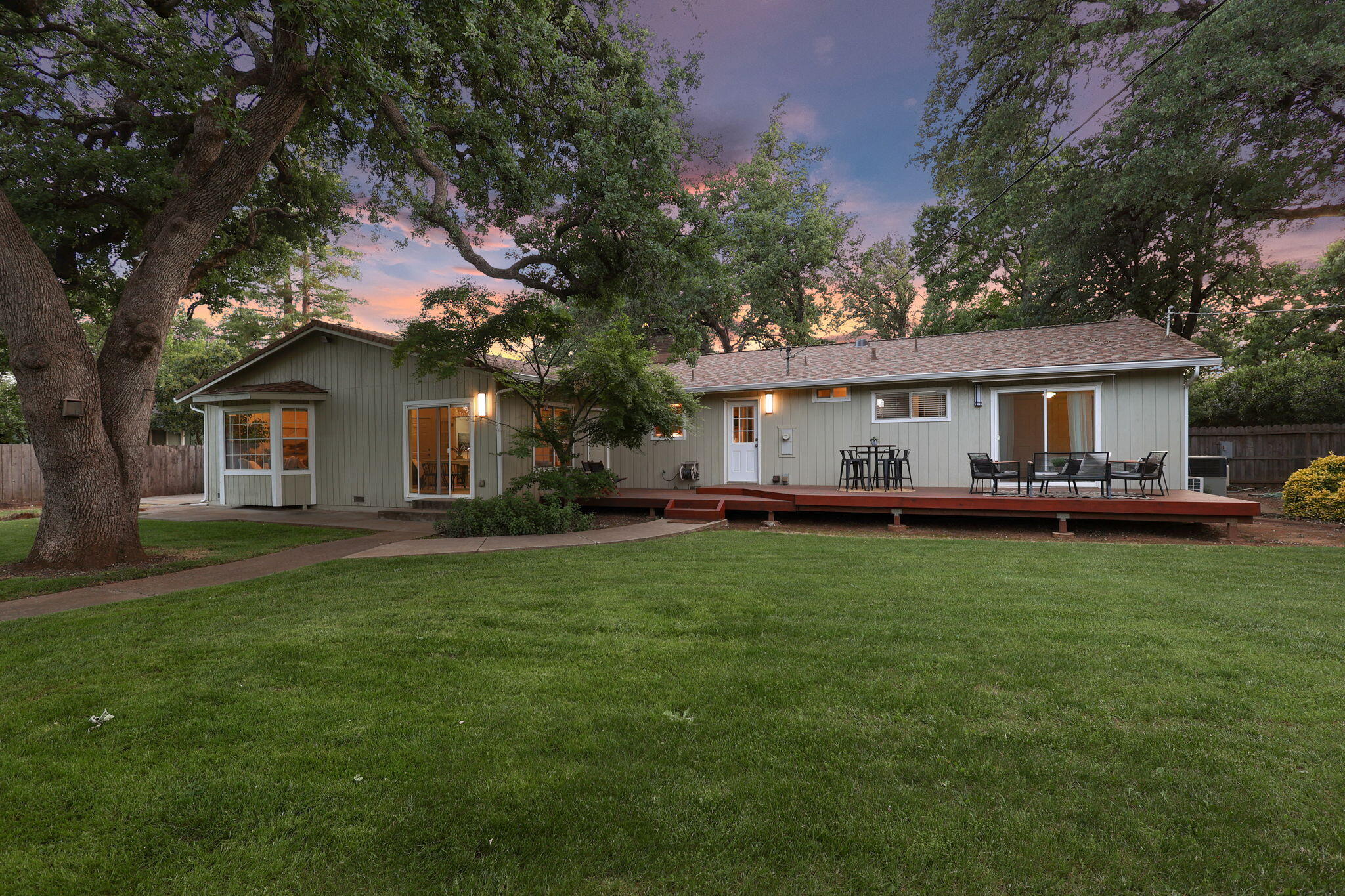 7057 Riata Drive Redding, CA 96002 - Photo 81 of 98 Backyard at Twilight