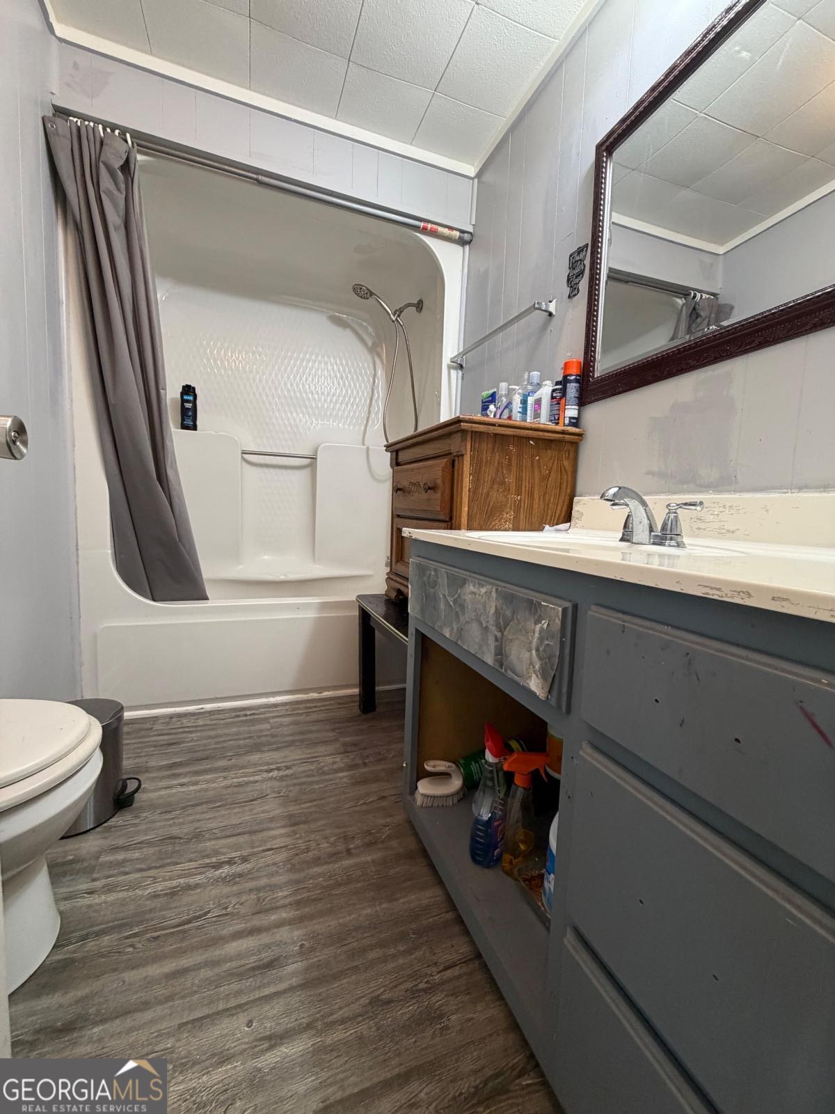 49 North Gill Street Hazlehurst, GA 31539 - Photo 19 of 24 a bathroom with a sink a toilet and a mirror