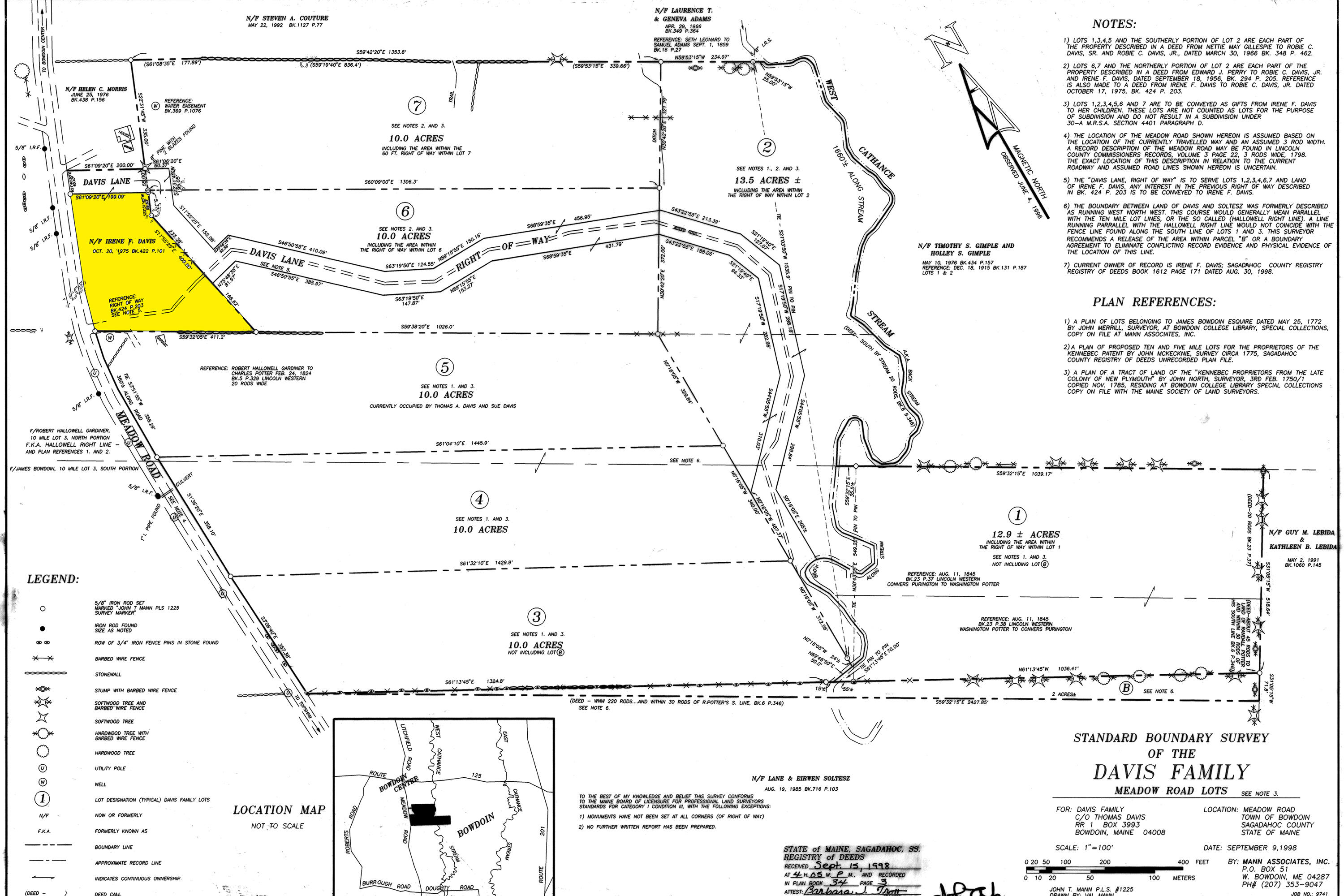 1233 Meadow Road Bowdoin, ME 04287 - Photo 42 of 52 Survey rotated excluding ROWjpg