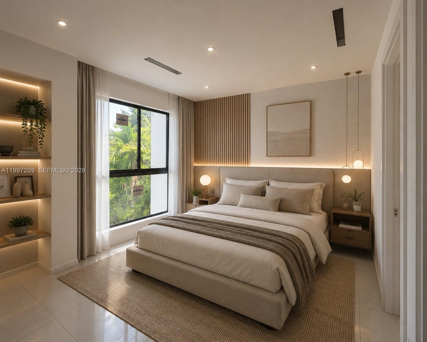 5912 Southwest 33rd Street Miami, FL 33155 - Photo 13 of 16 a bedroom with a large bed and a large window