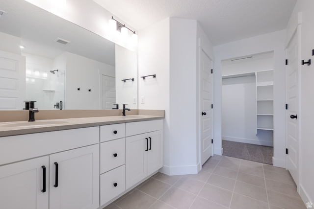 5224 South Acacia Drive, Unit 809 Mapleton, UT 84664 - Photo 15 of 23 Dual vanity with matte black fixtures and light-toned countertop