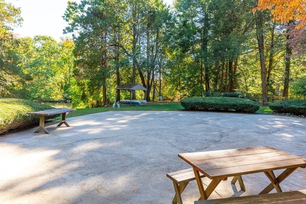 7 Turtle Lane Dover, MA 02030 - Photo 33 of 34 a view of backyard with seating area and trees