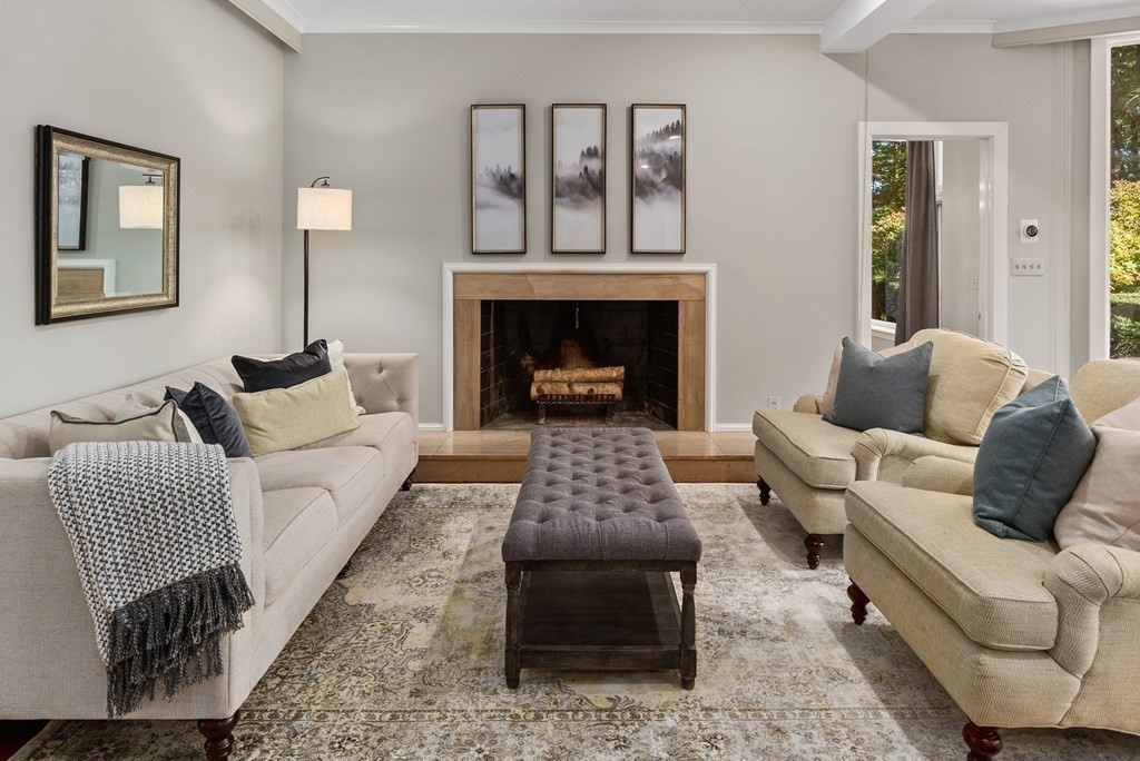 7 Turtle Lane Dover, MA 02030 - Photo 5 of 34 a living room with furniture and a fireplace
