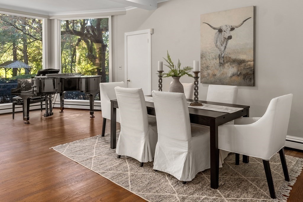 7 Turtle Lane Dover, MA 02030 - Photo 9 of 34 a view of a dining room with furniture window and wooden floor