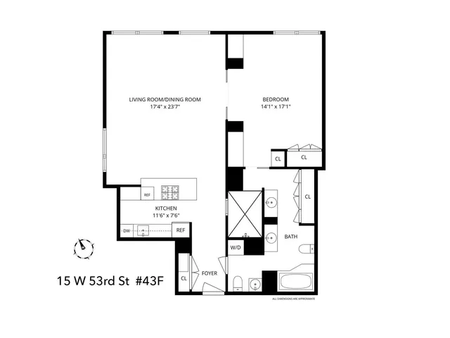 $1,650,000 | 15 West 53rd Street, Unit 43F | Midtown Central