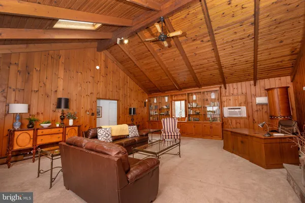 a living room with furniture