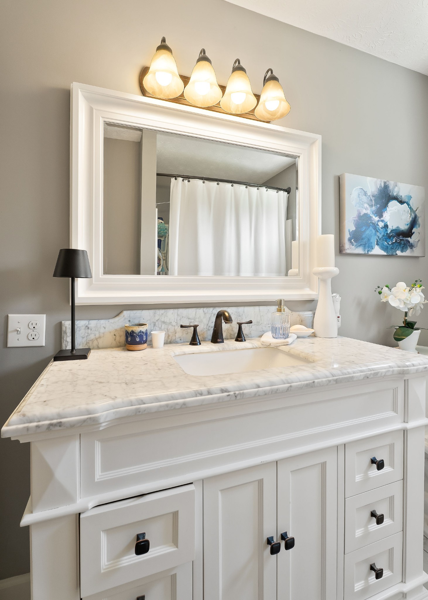 1051 Herman Lance Road Morrison, TN 37357 - Photo 20 of 57 a bathroom with a sink vanity and a mirror
