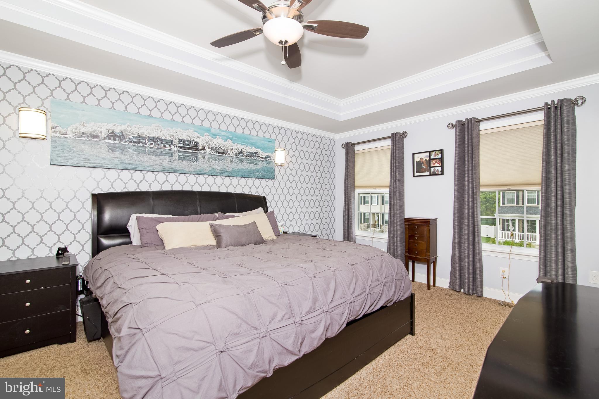 504 Windsor Road Mullica Hill, NJ 08062 - Photo 24 of 48 Master Bedroom Boasting Tray Ceiling & Ceiling Fan