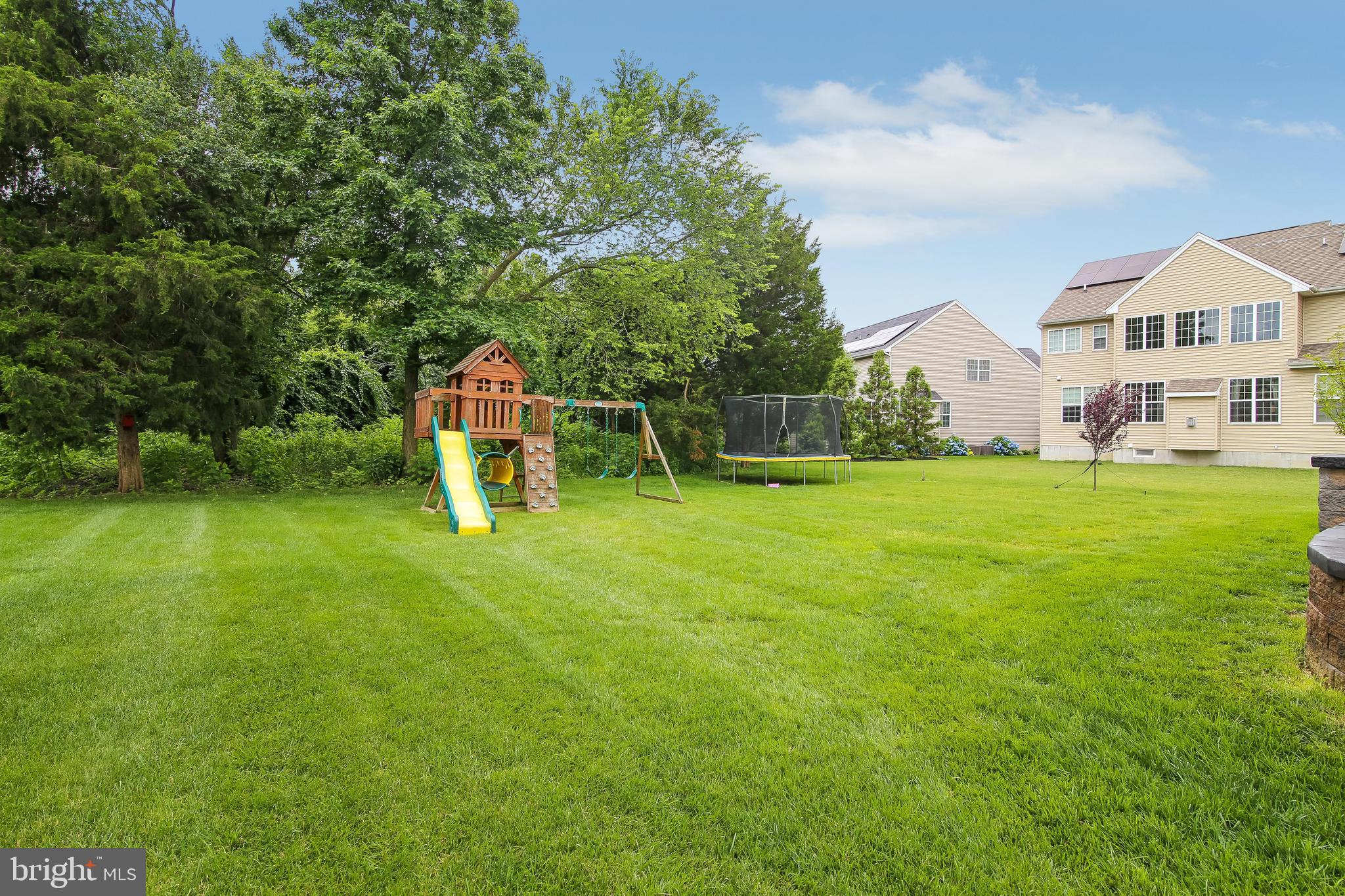 504 Windsor Road Mullica Hill, NJ 08062 - Photo 43 of 48 Yard backs to trees & Trampoline & Play set Stay!