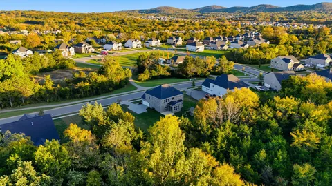 a view of a lake with a mountain in the background