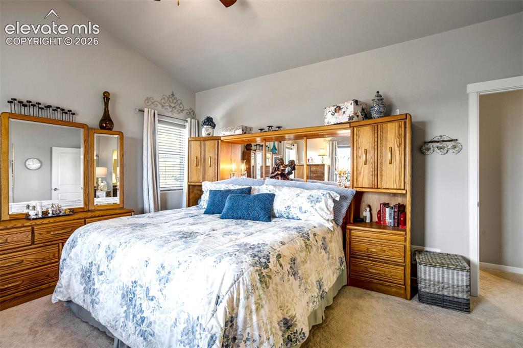 11321 Method Point Peyton, CO 80831 - Photo 21 of 47 Large primary bedroom with ample light and vaulted ceilings