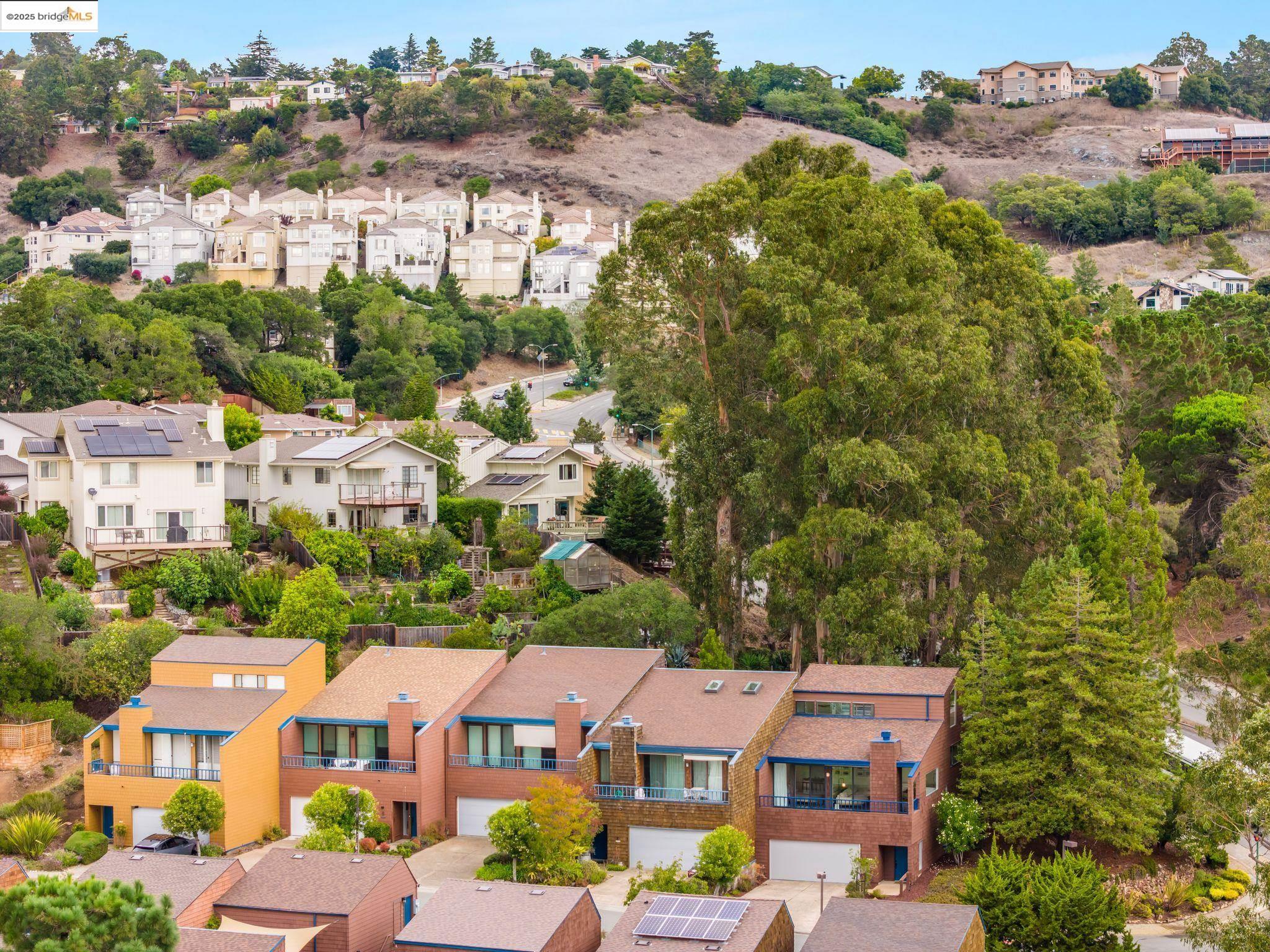 2 Sereno Circle Oakland, CA 94619 - Photo 39 of 42 an aerial view of residential houses with outdoor space and trees