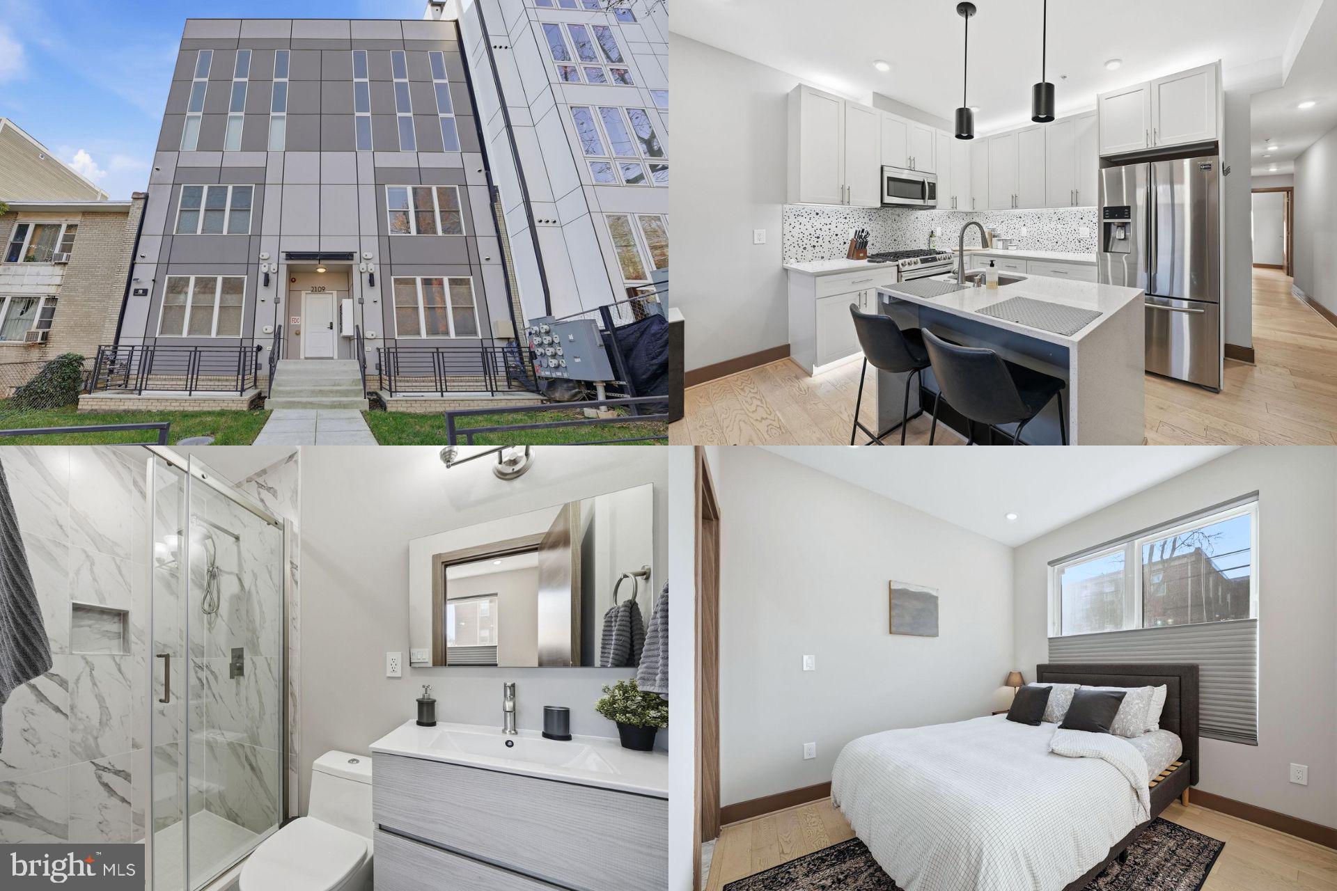 a living room with kitchen island furniture and a chandelier