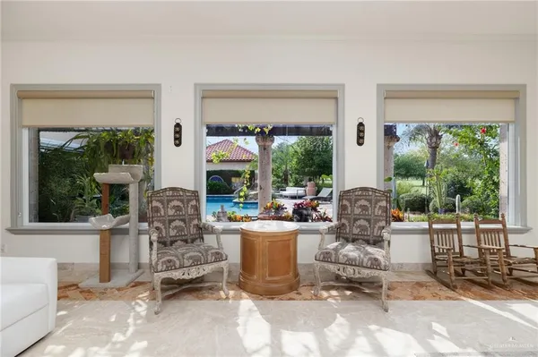 a living room filled with furniture