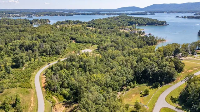 a view of a lake with a mountain