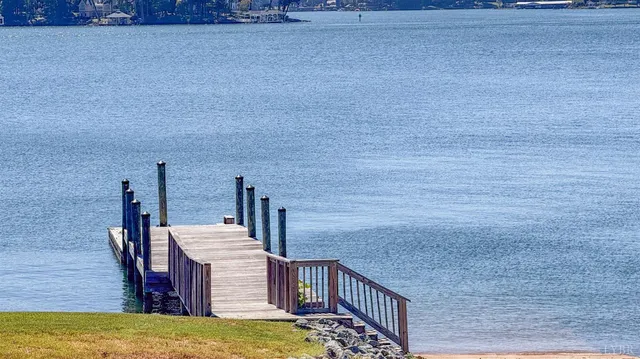 a view of an ocean with a nearby beach