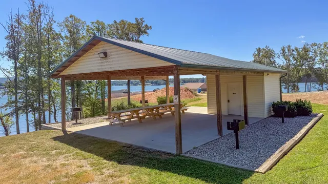 a view of an outdoor space and swimming pool