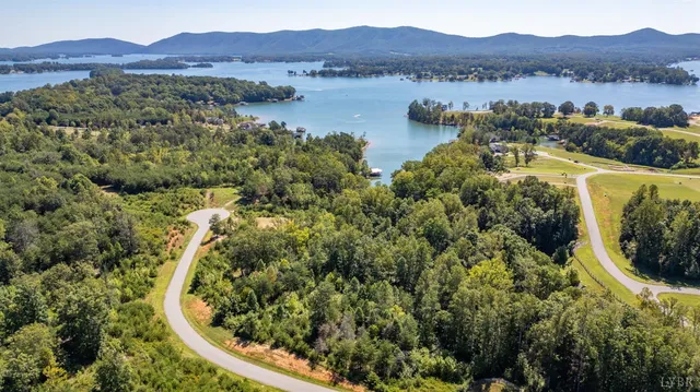 a view of a lake with a mountain