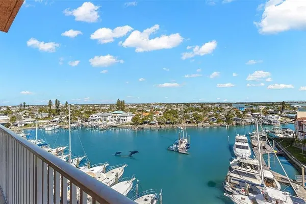 a view of a balcony with city view