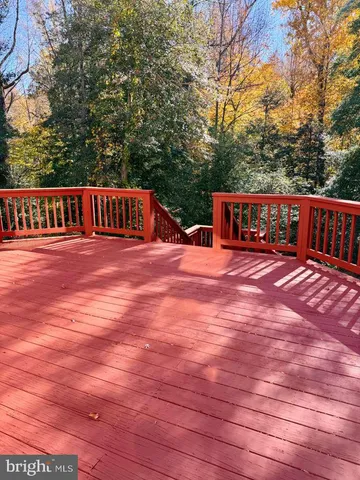 a view of a wooden deck