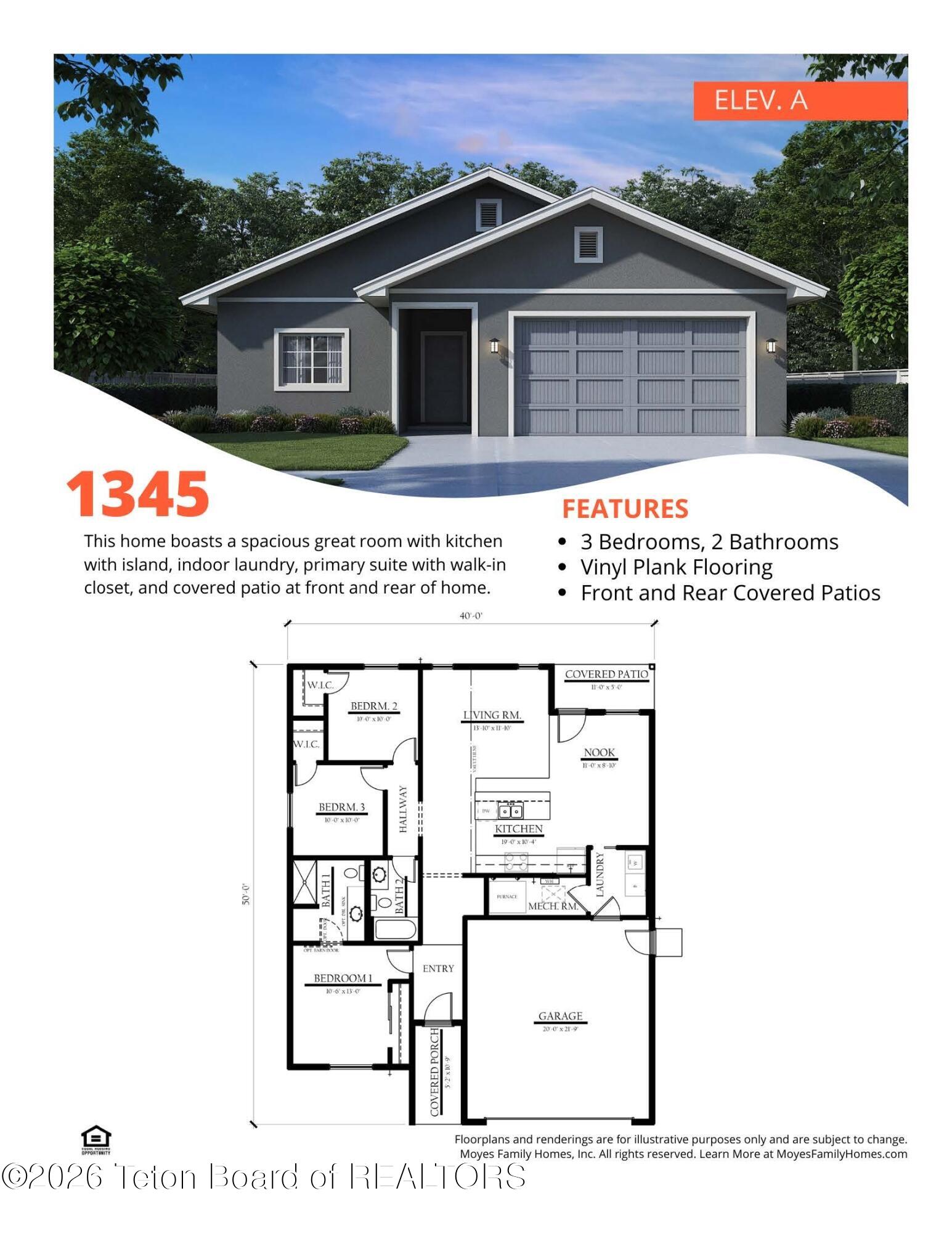 1700 Learning Lane Pinedale, WY 82941 - Photo 2 of 2 1345 Floor Plan