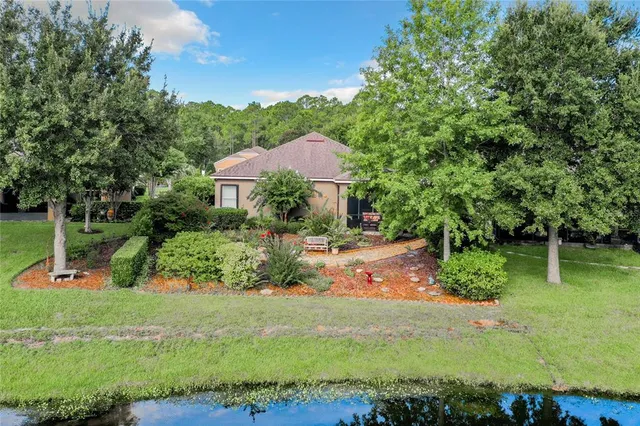 an aerial view of a house