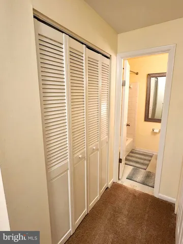 a close up view of closet