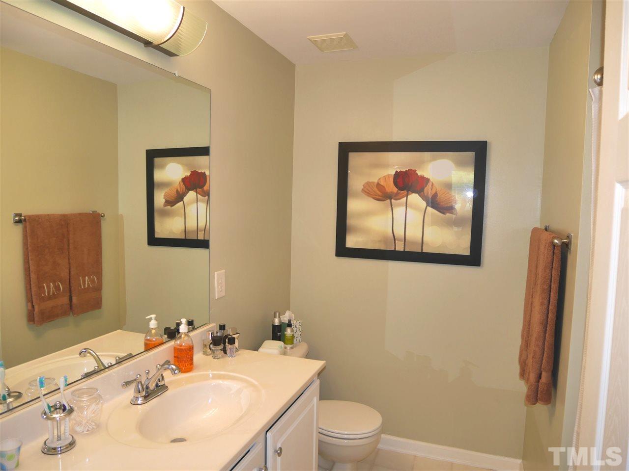 4827 Black Mountain Path Raleigh, NC 27612 - Photo 13 of 19 a bathroom with a sink mirror and toilet