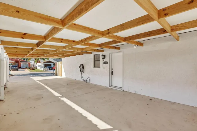 a view of a indoor garage