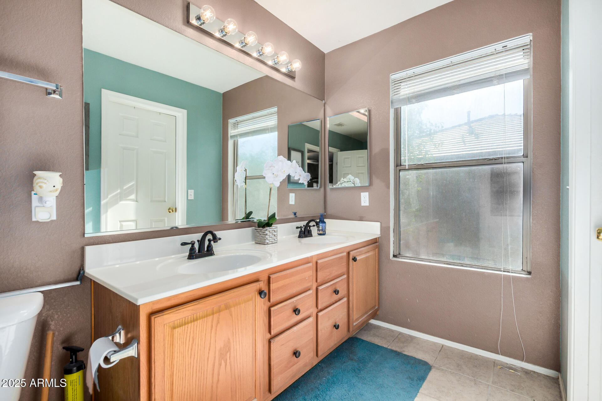 564 West Aviary Way Gilbert, AZ 85233 - Photo 14 of 29 a bathroom with a double vanity sink and a mirror