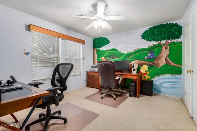 a view of workspace with a window