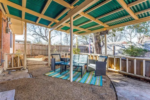 a view of outdoor space with seating