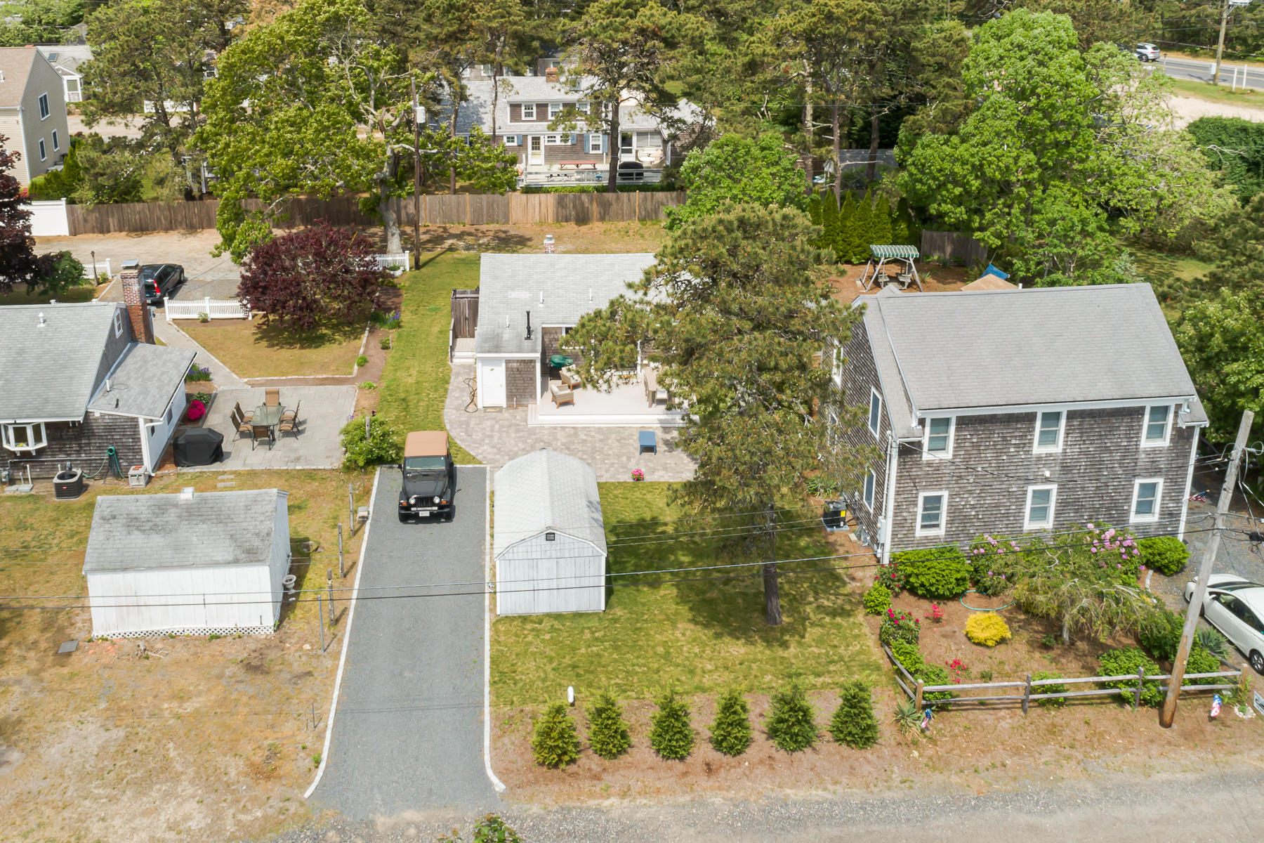 16 Edwards Road Dennis Port, MA 02639 - Photo 16 of 46 aerial view of a house with a swimming pool