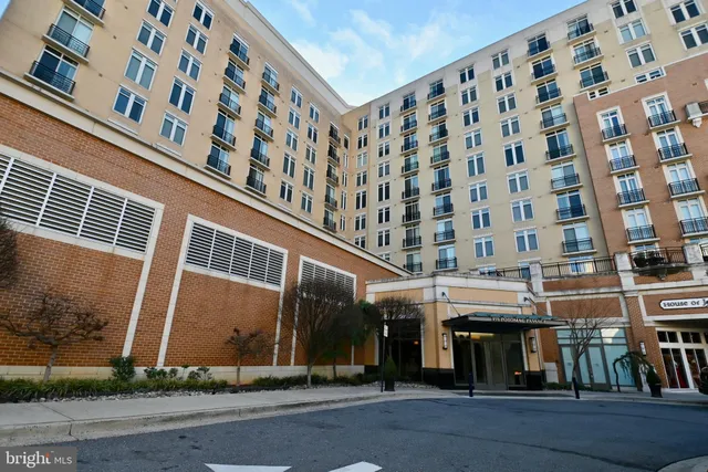 a view of a building with a street