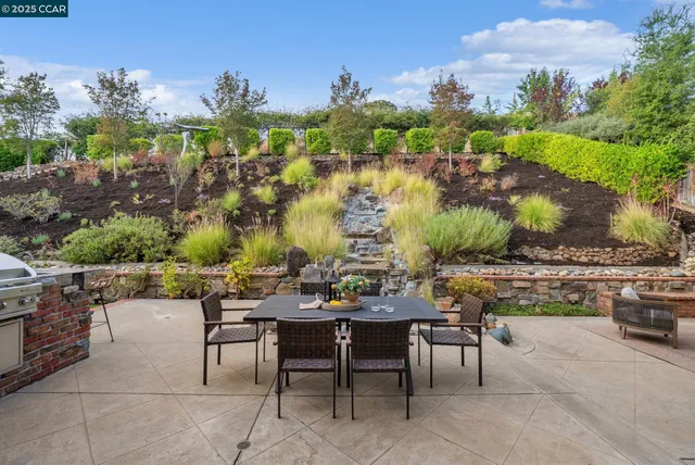 a view of a tables and chairs in patio