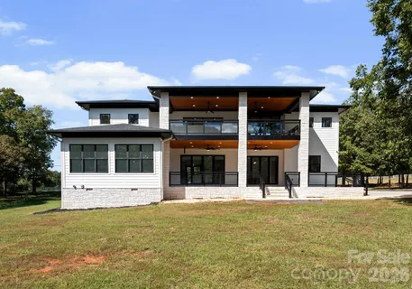 front view of a building with a yard