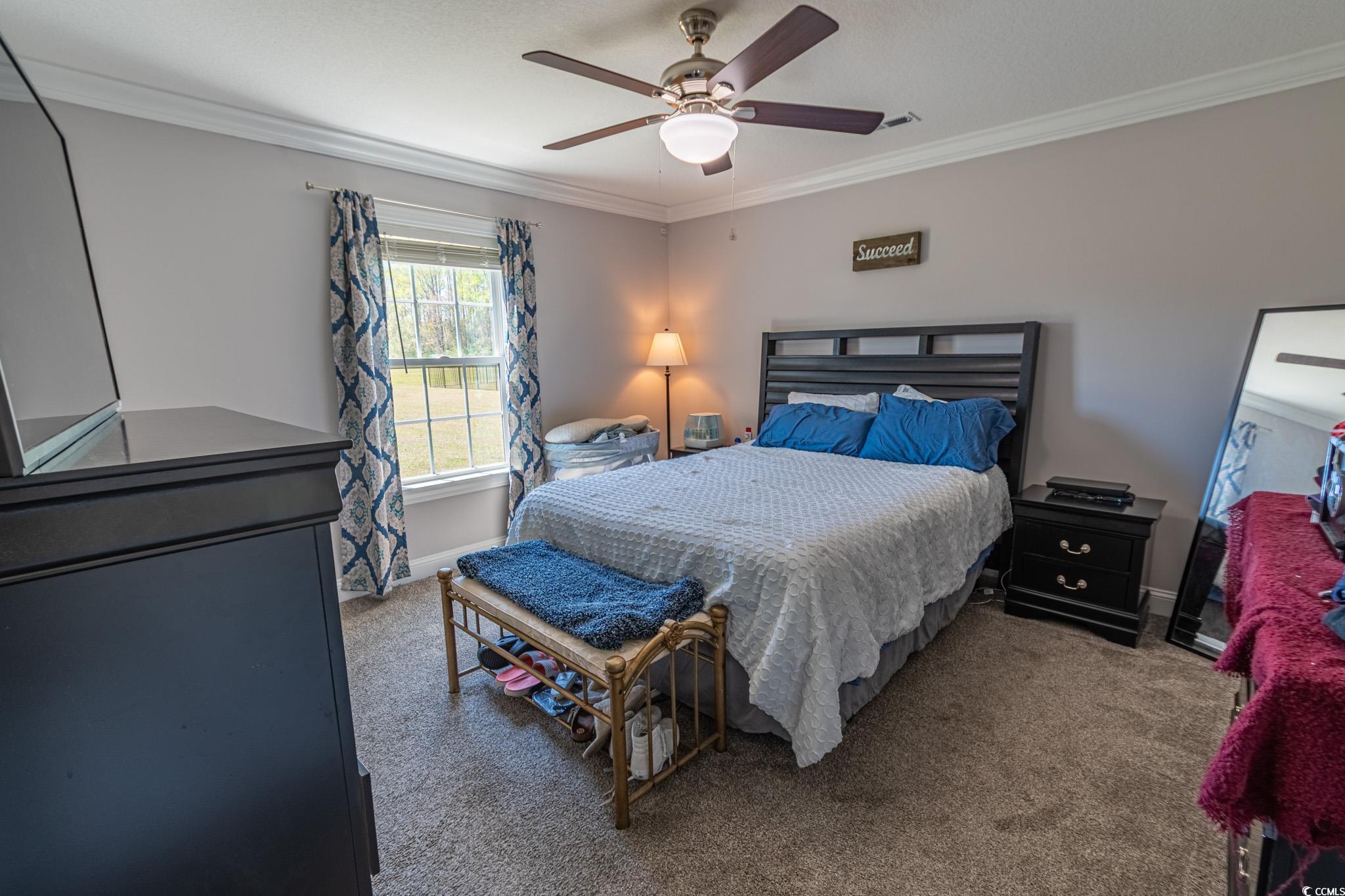 3016 Wise Road Conway, SC 29526 - Photo 11 of 19 Bedroom featuring carpet floors, ornamental moldin