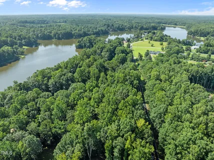 a view of a lake with a city view