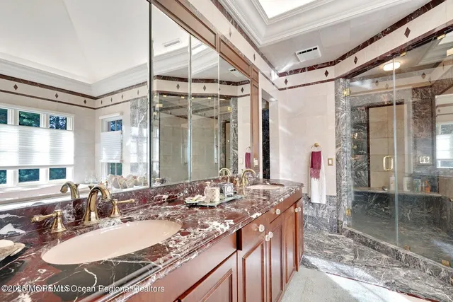 a aerial view of a house with yard and plants