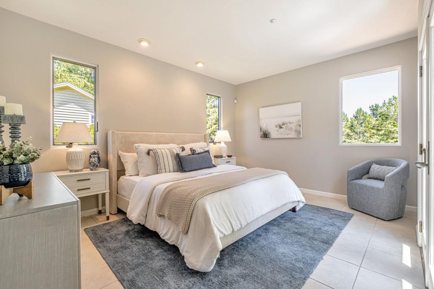 125 Zanzibar Drive Aptos, CA 95003 - Photo 28 of 52 a bedroom with a large bed and a couch