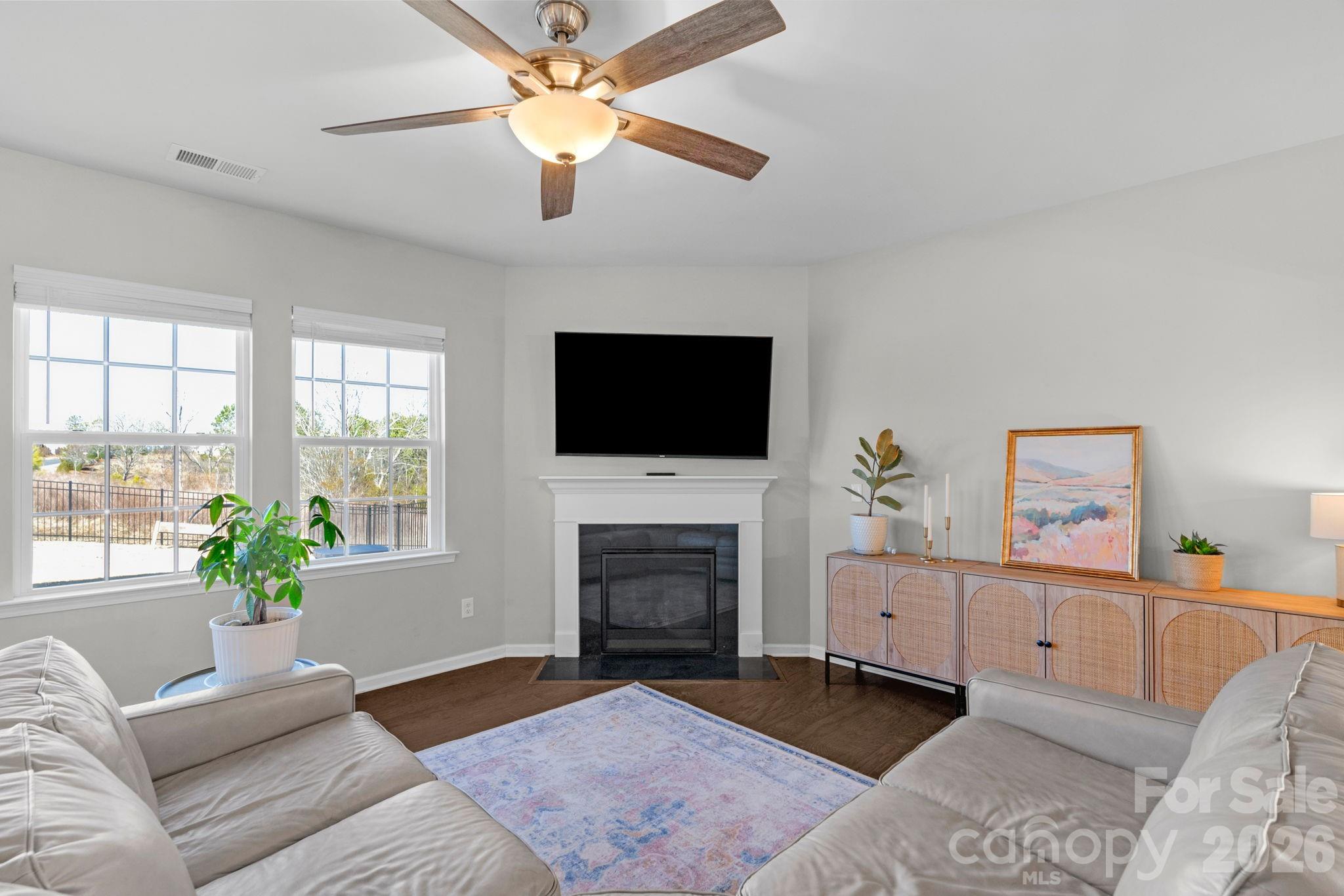 4280 Coachwhip Avenue Lancaster, SC 29720 - Photo 12 of 48 a living room with furniture a fireplace and a flat screen tv