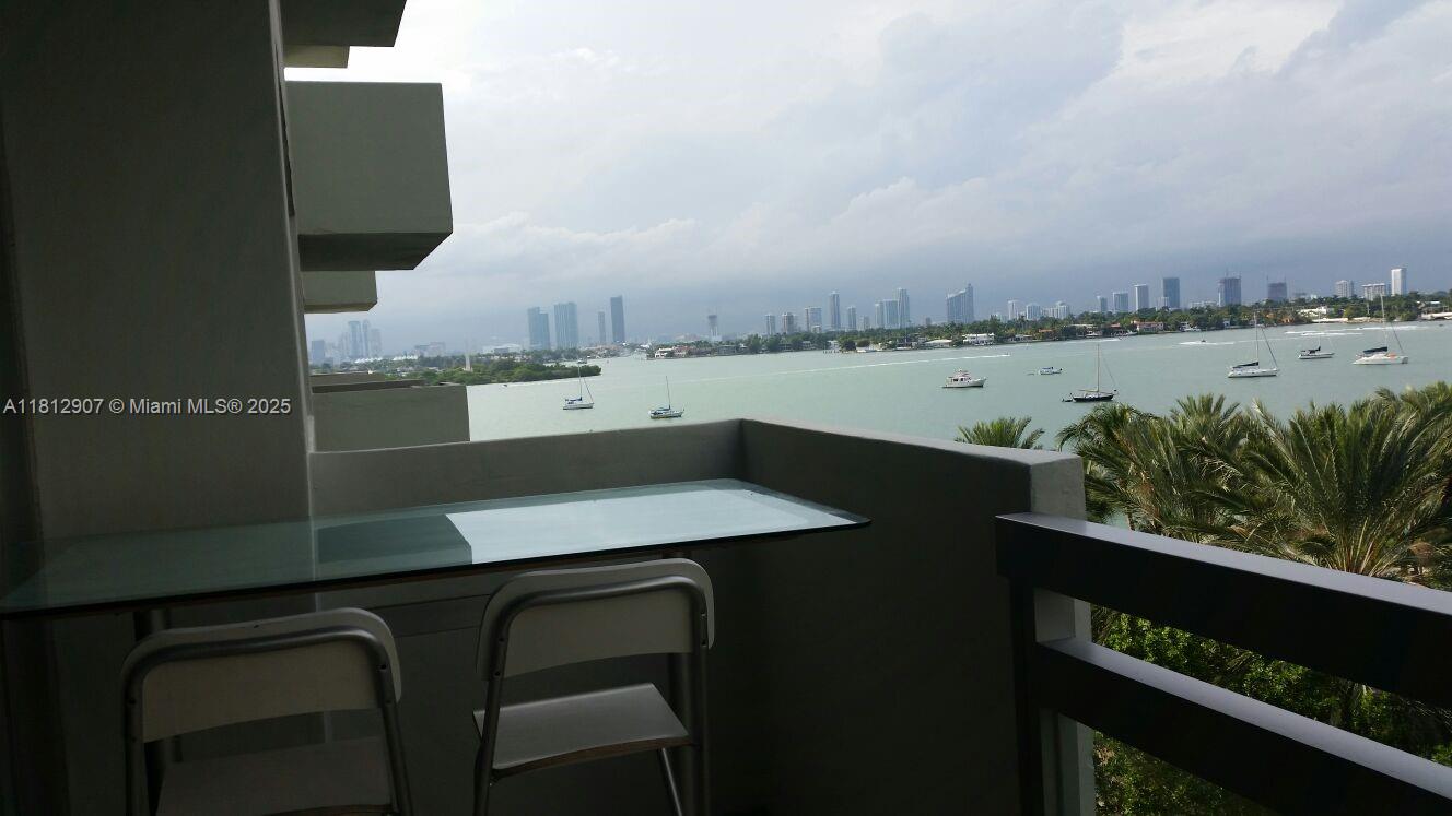 1500 Bay Road, Unit 644S Miami Beach, FL 33139 - Photo 17 of 24 a view of a balcony with lake view and mountain view