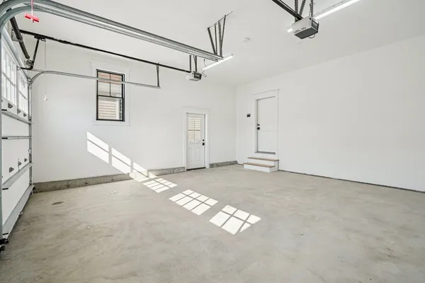 a view of a garage with window