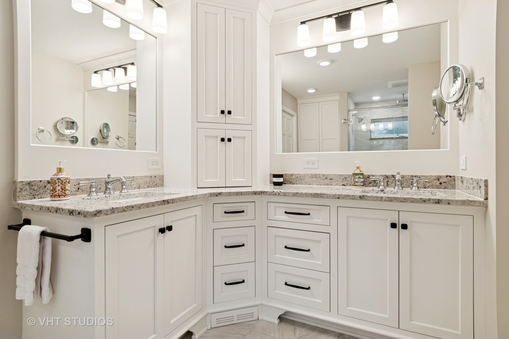 2124 Wicklow Road Naperville, IL 60564 - Photo 14 of 35 a bathroom with a granite countertop sink and a mirror