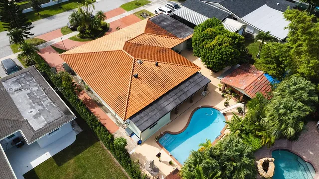 an aerial view of a house