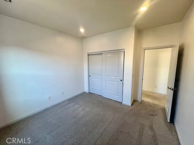 an empty room with closet