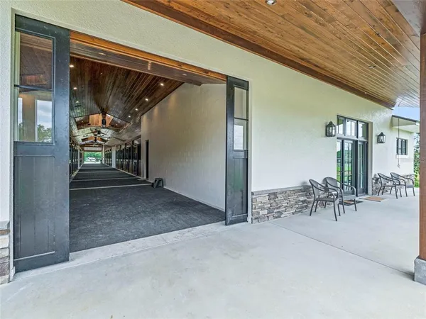 a view of a golf course with a lake