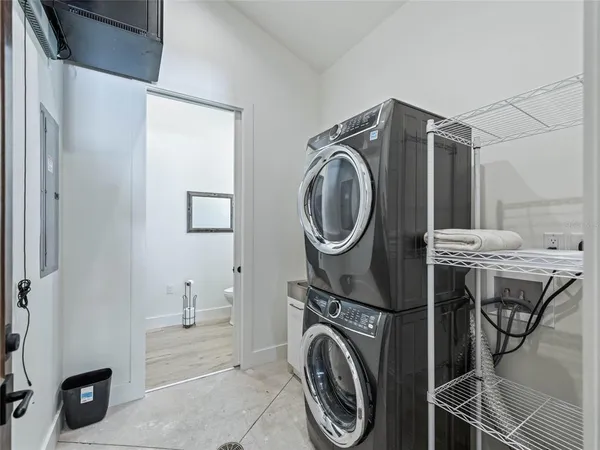 a view of a city with a building in the background