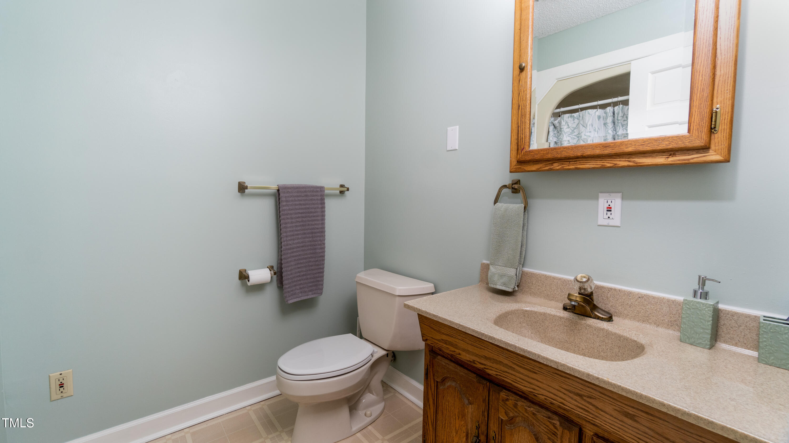 1168 Earpsboro Road Zebulon, NC 27597 - Photo 11 of 25 a bathroom with a granite countertop toilet sink and mirror
